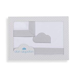 Mindoo Don Coton Draps pour berceau Cloud Blanc Gris - Publicité