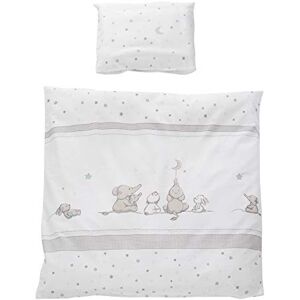 roba Parure de Lit Bébé Réversible Sternenzauber 2 Pièces 100% Coton Housse de Couette 80 x 80 cm + Taie d'Oreiller 40 x 35 cm Imprimée Étoiles et Éléphants - Publicité