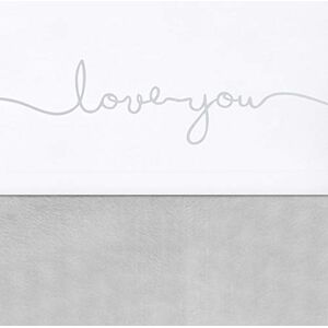 Jollein Drap de Lit Love You, 100 cm Longueur x 75 cm Largeur, Gris - Publicité