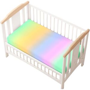 Odot Drap Housse pour Lit de Bébé, Multicolore Draps Housses Enfants Respirant Douce Extensible Protège Matelas pour Lit Bébé, Berceau, Lit Parapluie (Multicolore,70x140 cm) - Publicité