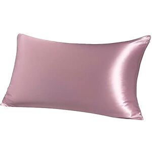 PICCOCASA Taie d'oreiller en Soie Pure 100% Naturelle Deux Côtés 19 Momme Fermeture éclair Cachée pour Cheveux Peau Mauve 40x80cm - Publicité