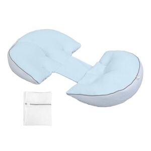 SUNGOOYUE Oreiller de Couchage Latéral en Forme de U, Doux, Respirant, Confortable, en Coton Polyester, Soutien Réglable pour le Corps, pour les Femmes Enceintes (BLUE) - Publicité