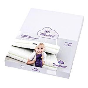 Träumeland Draps housse Matelas enfants jersey 100% blanc 90 x 200 - Publicité