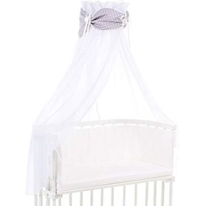 babybay Ciel de lit  en coton bio avec nœud adapté aux modèles Original, Maxi, Boxspring, Comfort, Comfort Plus et Midi, gris clair avec étoiles blanches - Publicité