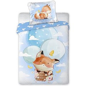 Arle-Living Parure de lit pour bébé et enfant 3 pièces 100 x 135 cm + 40 x 60 cm + 1 drap-housse blanc 60 x 120 70 x 140 cm 100 % coton (renard) - Publicité