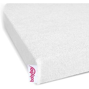 babybay Drap-housse en tissu éponge  convient pour le modèle Original, blanc, 81 x 43 cm (1 pack) - Publicité