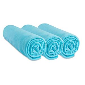 Easy Dort Lot de 3 Draps Housse 70x140 cm Lit Bébé Lit Enfant 70 x 140 cm  100% Coton Jersey   Turquoise   Extensible Respirant   Sommeil sain   Marque    Label Oeko-Tex   Qualité   Fabriqué en Europe - Publicité