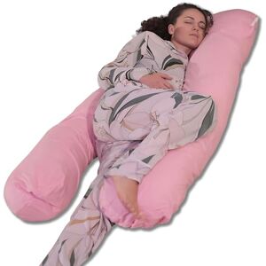 Bananair Coussin de Grossesse et d'allaitement en Forme de U Oreiller pour Femme Enceinte, Doux & Confortable, Soulage Le Dos et Le Cou Déhoussable, Lavable en Machine (Rose, Coton, 150 x 80 cm) - Publicité