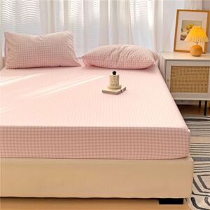 Odot Plaid Drap Housse Microfibre, Drap Housse avec Bande Élastique,Drap Housse Doux et Respirant pour Matelas Epais,Drap Housse avec Bonnet 25cm pour Lit 1~2 Personnes (90x200cm,Plaid Rose) - Publicité