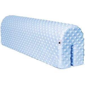 Dreamland Tour de Lit Bébé  Protection en Mousse pour la Balustrade d'un Lit Enfant Protecteur Minky Complet et Doux -Taille 70 cm Couleur Baby Blue - Publicité