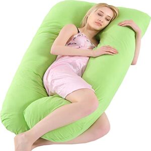 AEIL Oreiller en forme de U pour femme enceinte, dormeur latéral, amovible, multifonctionnel, soutien de la taille, silencieux et confortable, coussin de maternité ergonomique long (vert) - Publicité