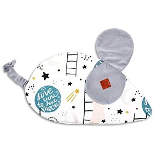 Fun with Mum Coussin de Souris, Oreiller antiallergique pour Enfants avec Garniture en Silicone, 100% Coton, 42 x 24 cm Love to The Moon - Publicité