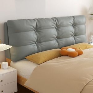 GXGGXG Oreiller de tête de lit rectangulaire avec Grand Dossier de Couleur Unie, traversin Amovible en Simili Cuir, Coussin de lit de Repos avec Housse Amovible, Gris 1, Sangles 35"/simpl - Publicité