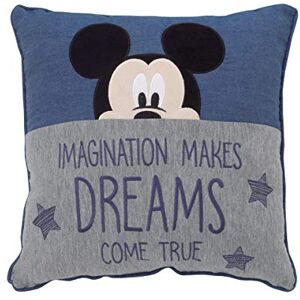 Disney Mickey Mouse Hello World Navy, Grey & White Appliqued Decorative Pillow, Navy, Grey, White, Black - Publicité