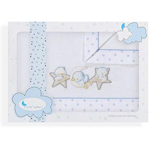 Interbaby Draps berceau Canard étoile lune Blanc Bleu - Publicité