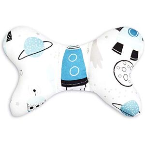 Fun with Mum Coussin de Voyage pour bébé, Oreiller antiallergique pour Enfants avec Garniture en Silicone, 100% Coton, 23 x 34 cm Space - Publicité