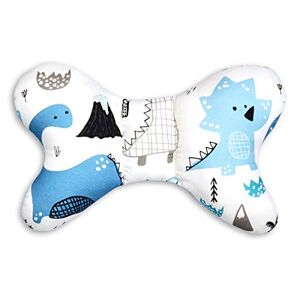 Fun with Mum Coussin de Voyage pour bébé, Oreiller antiallergique pour Enfants avec Garniture en Silicone, 100% Coton, 23 x 34 cm Dino - Publicité