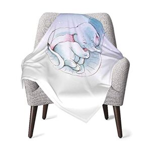 Lsjuee Couverture unisexe pour bébé Dumbo Happy en flanelle super douce ou couverture moelleuse, couverture de réception pour bébé ou nouveau-né pour berceau, couverture d'hiver, poussette, voyage, - Publicité