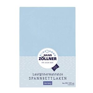Julius Zöllner 8390347350 Drap-Housse en Jersey pour Matelas de Parc de 68 x 90 à 100 x 100 cm Bleu Clair - Publicité