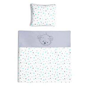 Amilian Parure de lit pour enfant 80 x 80 cm Avec broderie Taille : 80 x 80 cm Avec taie d'oreiller de 35 x 40 cm 100 % coton Pour poussette, garçon et fille - Publicité