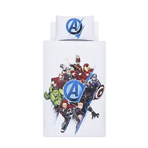 Disney Ensemble de Housse de Couette Simple 100% Coton Marvel Avengers Group Blanc/Multi - Publicité