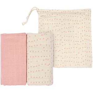 Lässig Baby Couverture de puériculture Drap de puériculture Lot de 2 en coton 60 x 60 cm/Swaddle & Burp Blanket M rose - Publicité