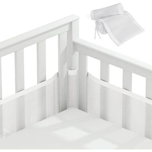 Vicloon Tour de Lit Bébé Cabane, Tour de Lit pour Bébé Doublure en Maille 3D sans Danger pour la Circulation De L'air pour Lit Bébé Convient à Tous Les Types de Berceaux (Blanc) - Publicité