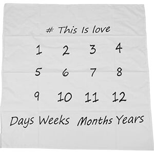 Malloy Swaddle Newborn Blanket Monthly Milestone Baby Photography Props (Taille: 100Cm par 100Cm, Couleur: Blanc) - Publicité