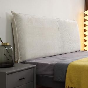 GXGGXG BedHead Tête de lit capitonnée avec Grand Dossier, Oreiller de Lecture en Velours côtelé, tête de lit Murale, Coussin de Soutien Lombaire, traversin Tatami, Beige, pâte 180,3 cm/Ca - Publicité