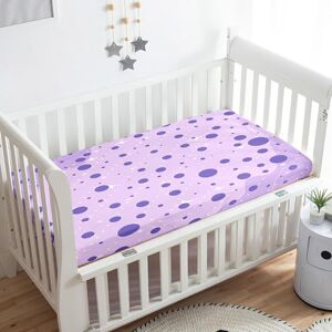 Odot Drap Housse pour Lit de Bébé, Motif à pois Draps Housses Enfants Respirant Douce Extensible Protège Matelas pour Lit Bébé, Berceau, Lit Parapluie (Violet,30x75 cm) - Publicité