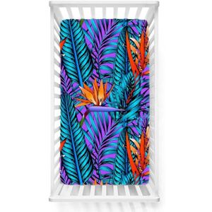 Odot Drap Housse pour Lit de Bébé, Multicolore Feuilles Draps Housses Enfants Respirant Douce Extensible Protège Matelas pour Lit Bébé, Berceau, Lit Parapluie (Ananas,90x140 cm) - Publicité