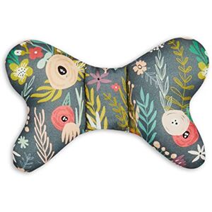 Fun with Mum Coussin de Voyage pour bébé, Oreiller antiallergique pour Enfants avec Garniture en Silicone, 100% Coton, 23 x 34 cm Floral Blooming - Publicité