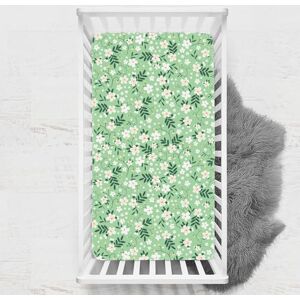 Odot Drap Housse pour Lit de Bébé, Impression de Fleurs Draps Housses Enfants Respirant Douce Extensible Protège Matelas pour Lit Bébé, Berceau, Lit Parapluie (Fleur,33x75 cm) - Publicité