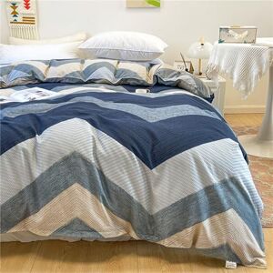 Odot Style Simple Housses de Couettes 150x200cm 180x220cm 200x230cm, Housse de Couette Microfibre Douce avec Fermeture Eclair pour Adulte Enfant, 1~2 Personnes (Motif Chevron,150x200cm) - Publicité