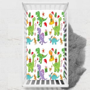 Odot Drap Housse pour Lit de Bébé, Dessin animé Impression de Dinosaure Draps Housses Enfants Respirant Douce Extensible Protège Matelas pour Lit Bébé, Berceau, Lit Parapluie (Style 4,33x75 cm) - Publicité