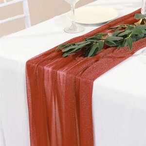 Mateju Chemin de Table en Mousseline de Soie, Chemin de Table Mariage Transparent Chemin de Table Romantique Chemin de Table Tulle Table Runner pour Decoration Party (Couleur Caramel,75x180cm) - Publicité