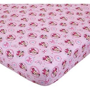 Disney Baby “Minnie Mouse Bows are Best” Baby Crib Sheet, 28” X 52”, Fits Stand Size Crib Mattress - Publicité