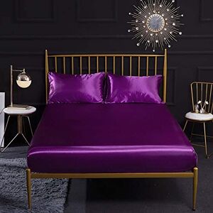 Hongma EU Hongma 1pc Drap Housse en Satin Polyester Taille 160X200cm Couleur Violet - Publicité