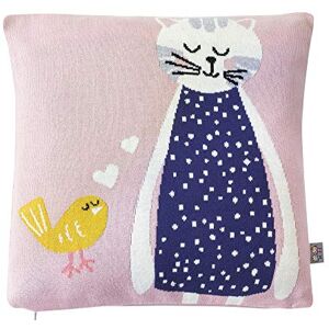 Sevira Kids Taie de coussin en tricot de coton, Chat - Publicité