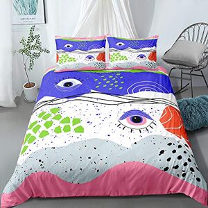 MEET Ensemble De Housse De Couette Doux, Anti-acariens 80% Microfibre + 20% Coton Oeil Dans La Main Literie (Style 02,220x240cm(1.8M/2MBed)) - Publicité