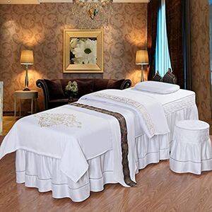 ZQKGTYIIW Ensemble de draps de table de massage Couvre-lit de beauté en quatre pièces Couvre-lit de physiothérapie de massage simple de style européen respectueux de la peau Couvre-lit de beauté perso - Publicité