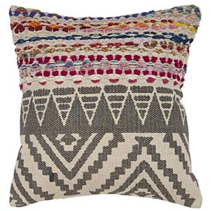 L.R. Resources Inc LR Home Boho Geometric Throw Pillow Oreiller, Coton, Multicolore, 45,7 cm x 45,7 cm - Publicité