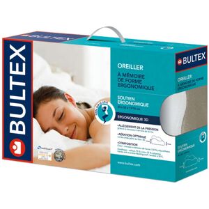 Bultex Oreiller rectangulaire 33X52 cm ERGONOMIQUE VELOURS 3D