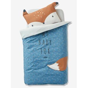 Vertbaudet Housse de couette bébé BABY FOX bleu BLEU 80X120 - Publicité