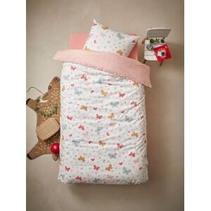 Vertbaudet Parure housse de couette + taie d'oreiller essentiels enfant PAPILLONS rose ROSE 140X150 63X63 - Publicité