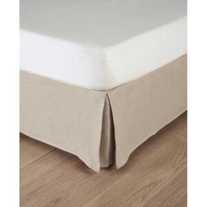 Maisons du Monde Cache-sommier 140x190 en coton et contours en lin lave beiges