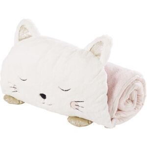 Maisons du Monde Sac de couchage enfant chat blanc, rose et dore