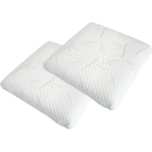 Olympe Lot de 2 oreillers 60x60 Mémoire de forme s Blanc 60x10x60cm