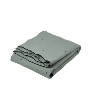 Madura Couvre-lit matelasse en Coton Vert de gris et bourdon noir 225x280 cm