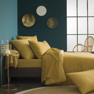 Origin Parure de lit imprimee en bambou jaune curry 240x260